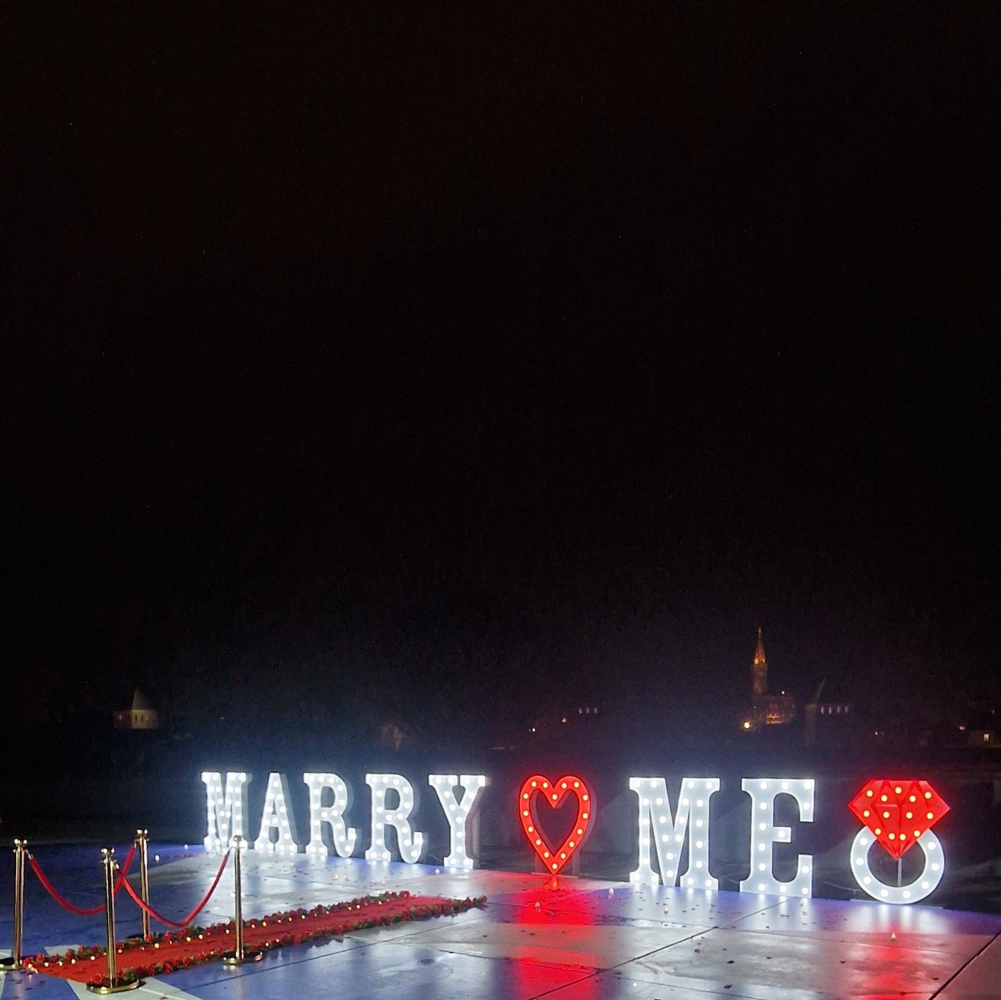 💍 PREMIUM : MARRY ME en lettres géantes de 1m20 à LED avec couleur au choix