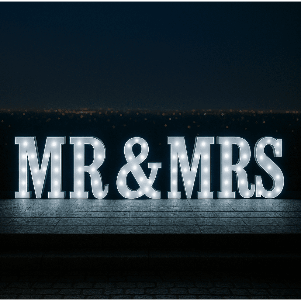 Pack : MR&MRS lettres LEDs RBG de 1m20 couleurs au choix