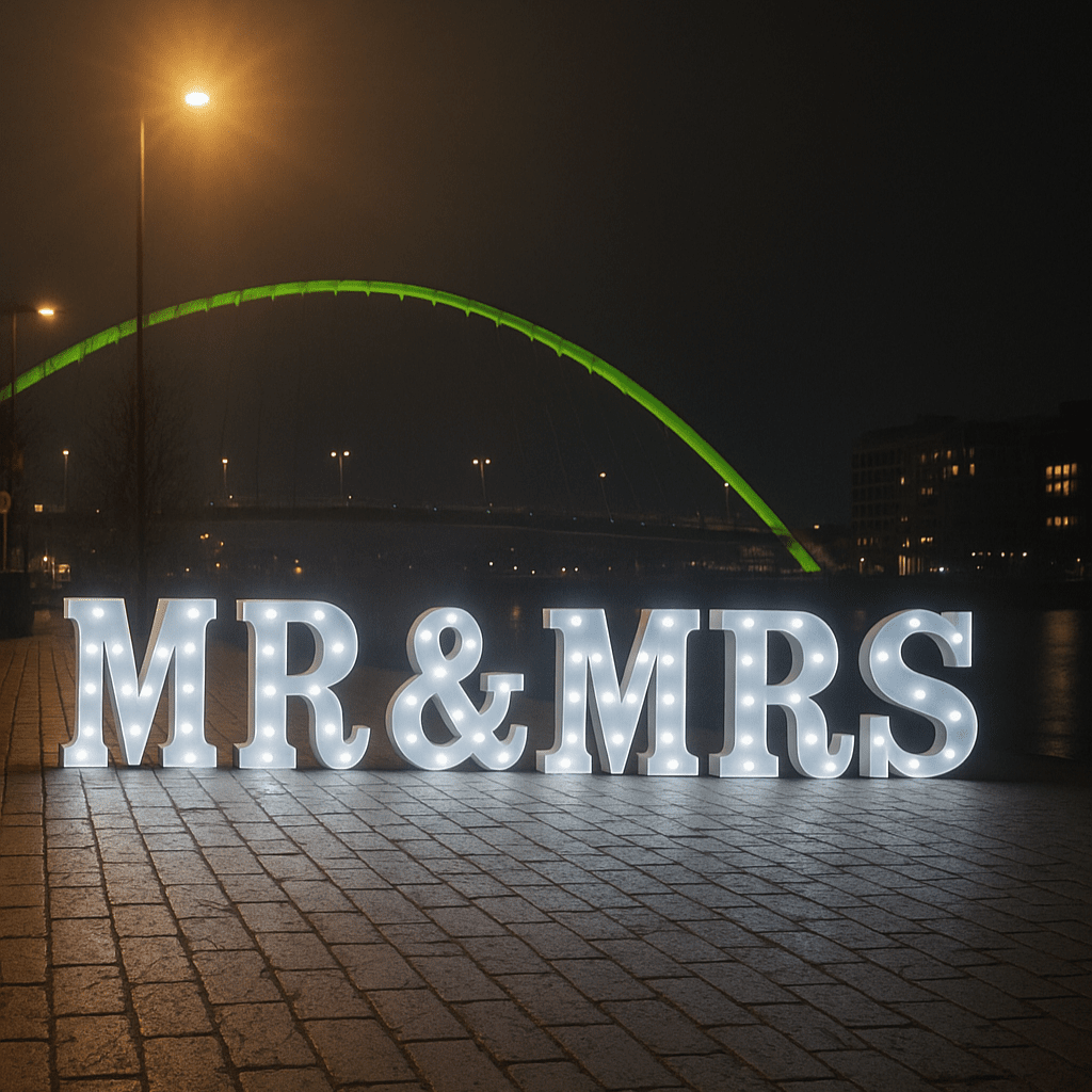 Pack : MR&MRS lettres LEDs RBG de 1m20 couleurs au choix