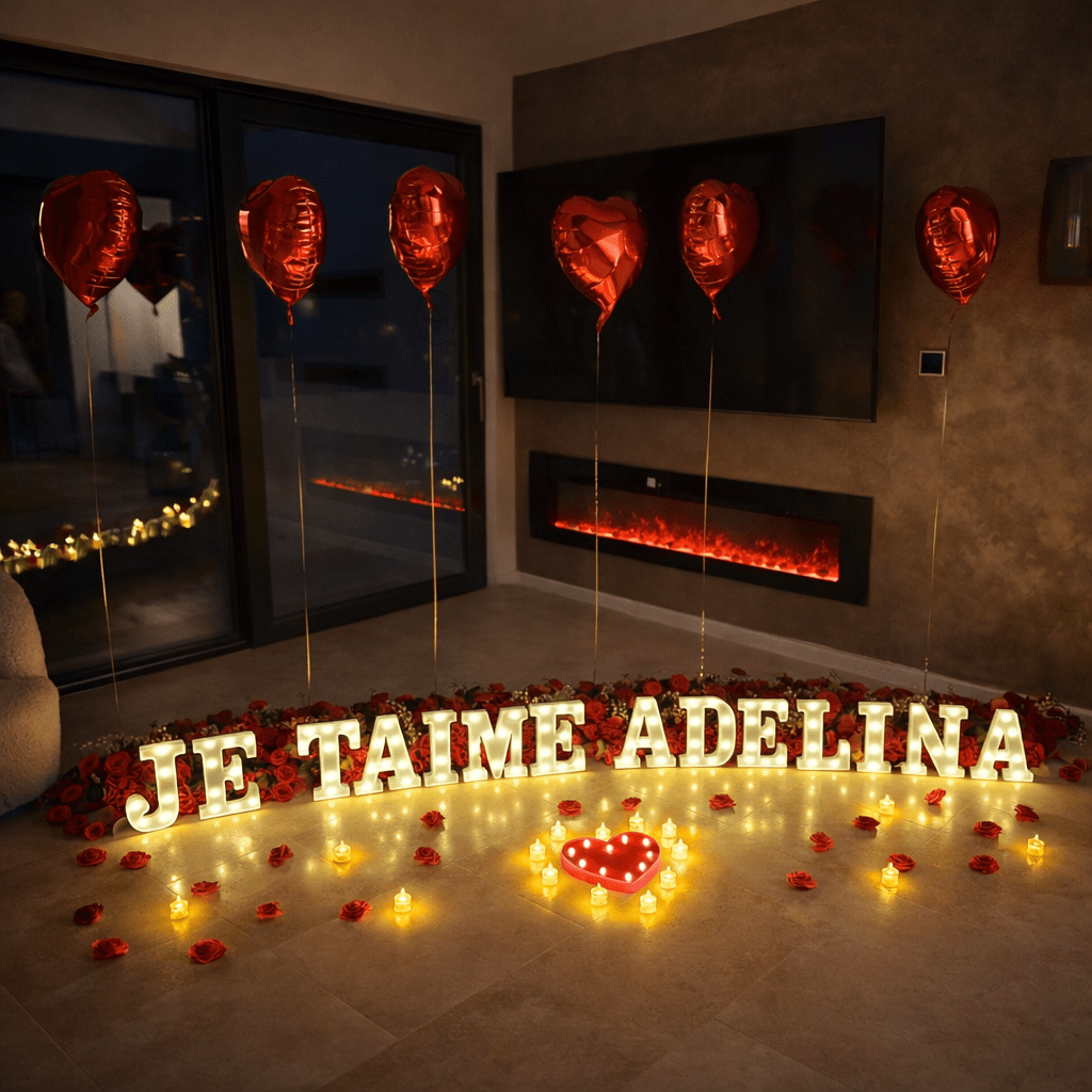 💘 La Déclaration : Mise en scène romantique personnalisable pour lui déclarer votre flamme